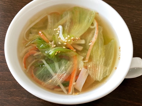 卵なしでも美味しい 本格カニカマレタススープ レシピ 作り方 By 凜姉 楽天レシピ 卵なしでも美味しい 本格カニカマレタススープ レシピ 作り方 By 凜姉 楽天レシピ